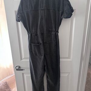 Free People Black Denim Jumpsuit